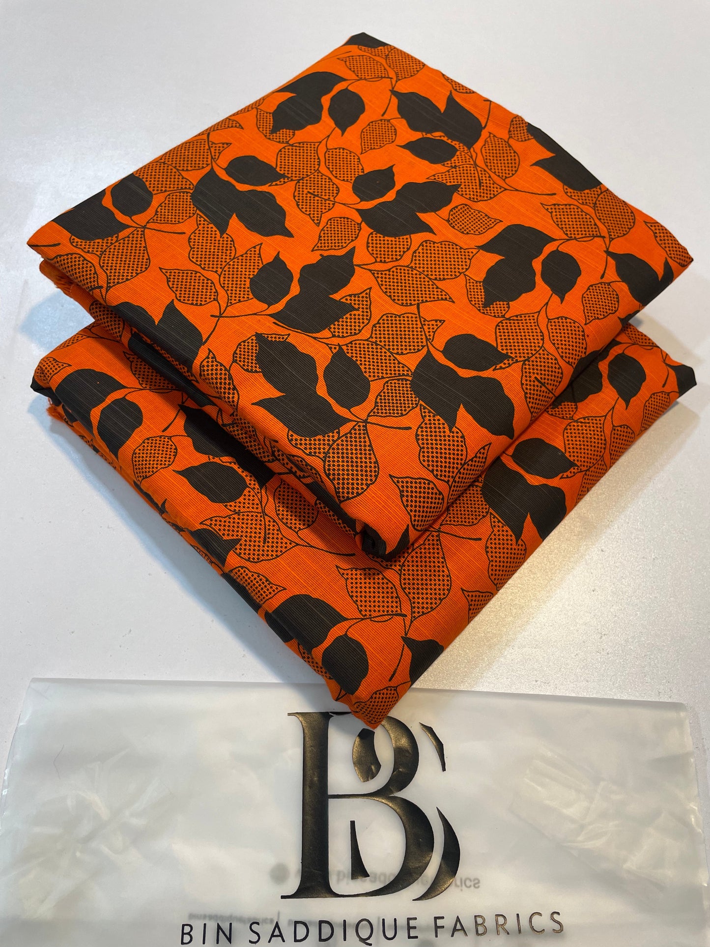 Khaddar 2 Piece Unstitched Suit in Floral Orange